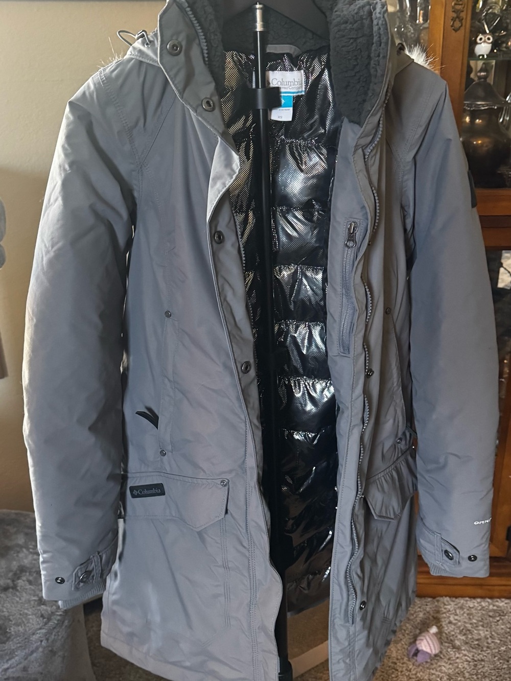 Columbia Gray Women's Insulated Hooded Puffer Coat
